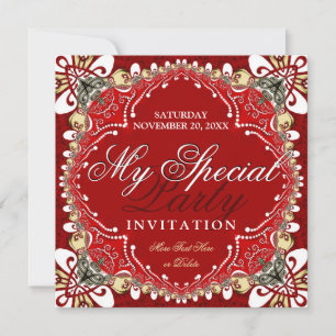 Invitation de la fête spéciale de Bohême rouge