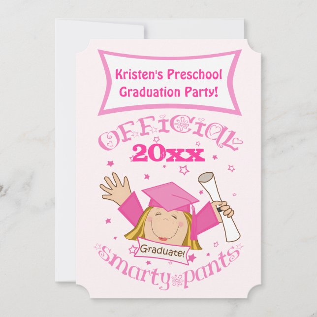 Invitation de la Fille de la fête de graduation (Devant)