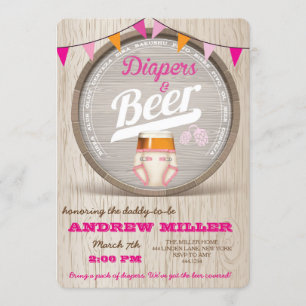 Invitation de la fille du Baby shower de la bière 