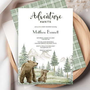 Invitation de la forêt d'aquarelle de la mère et d