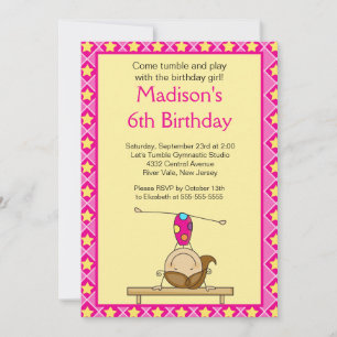 Invitation de la Fun Gymnastique Anniversaire de e
