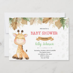 Invitation de la girafe de Boho