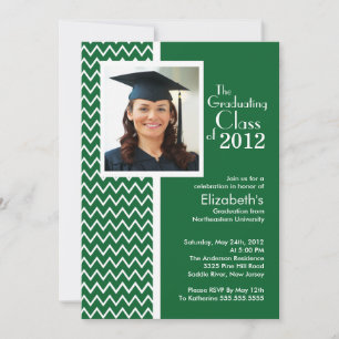 Invitation de la Green Chevron Photo Graduation Pa