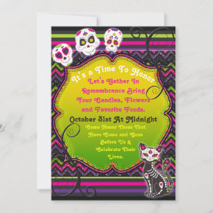 Invitation de la Journée des morts de Los Muertos 