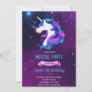 Invitation de la licorne de Galaxy