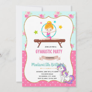 Invitation de la licorne de gymnastique