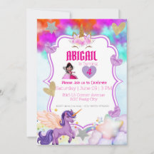 Invitation de la licorne magique - Parties scintil