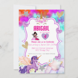 Invitation de la licorne magique - Parties scintil