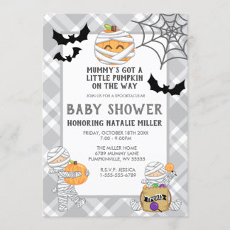 Invitation de la maman Baby shower Halloween