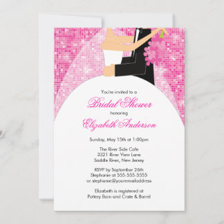 Invitation de la mariée à la douche nuptiale rose 