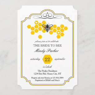 Invitation de la mariée à l'abeille