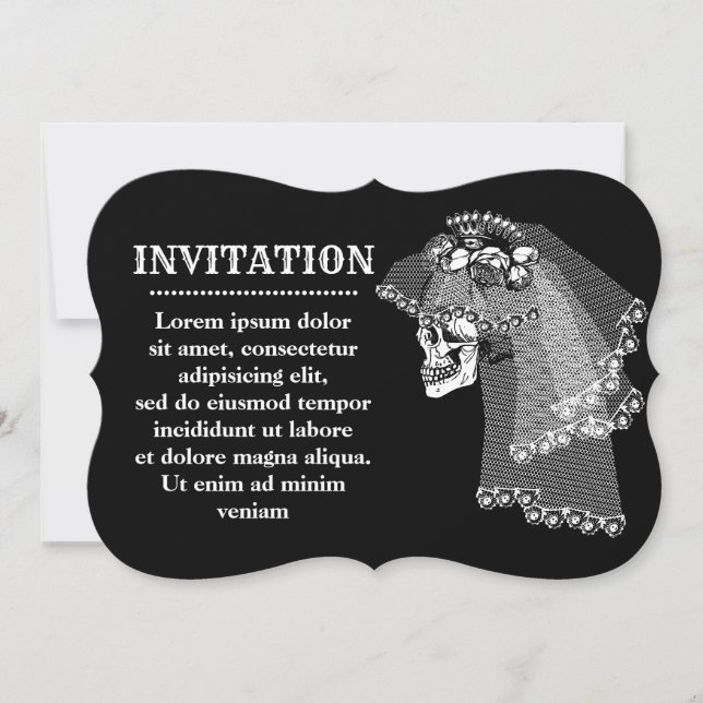 Invitation de la mariée crânienne (Devant)