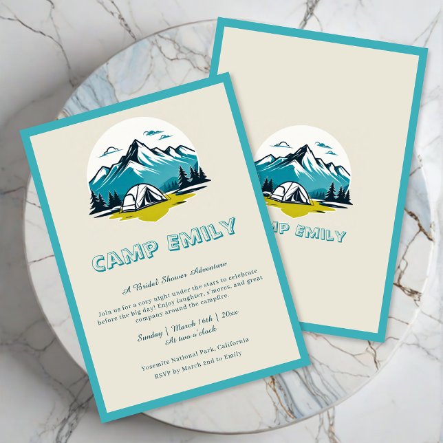 Invitation de la mariée de camp Retro (Créateur téléchargé)