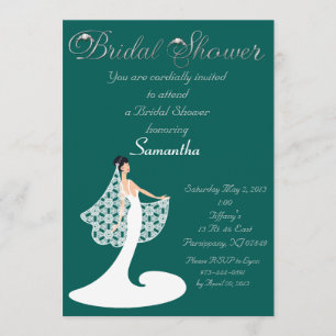 Invitation de la mariée de Rose Turquoise et blanc