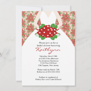 Invitation de la mariée Poinsettia hivernale à la 