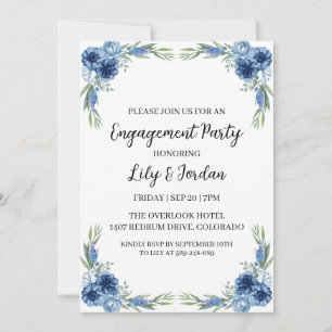 invitation de la marine blue floral fiy