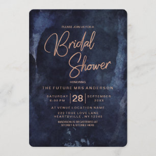 Invitation de la marine Blue & Rose Gold