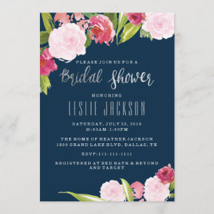Invitation de la marine et de la douche nuptiale e