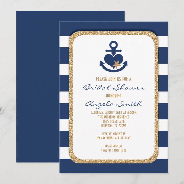 Invitation de la marine nautique et de la douche n (Devant / Derrière)