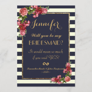 Invitation de la Marine Rose Stripes et d'autres s