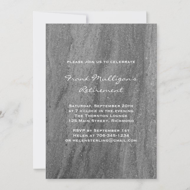 Invitation de la Masculine Granite Retirement Part (Devant)