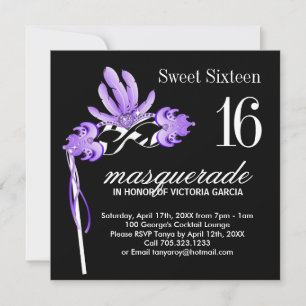 Invitation de la masquerade Sweet sixteen
