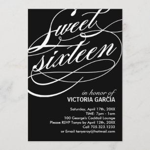 Invitation de la masquerade Sweet sixteen
