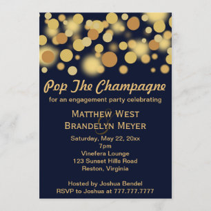 Invitation de la Navy Champagne Bubbles