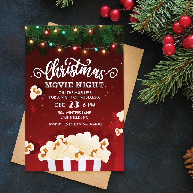 Invitation de la nuit du film de Noël (Créateur téléchargé)