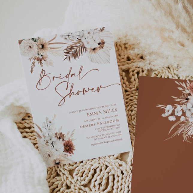 Invitation de la nuptiale Boho Pampas (Créateur téléchargé)