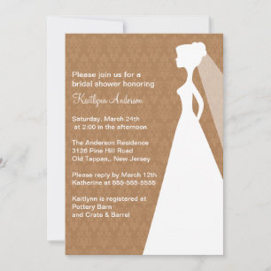 Invitation de la nuptiale Brown Damask Bride