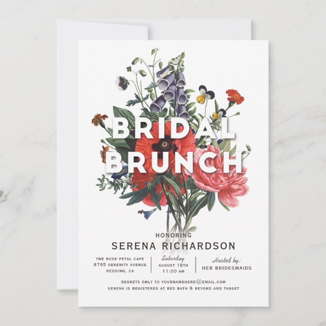 Invitation de la nuptiale de Brunch (Devant)