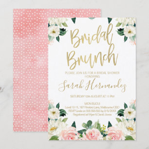Invitation de la nuptiale de Brunch Floral rose