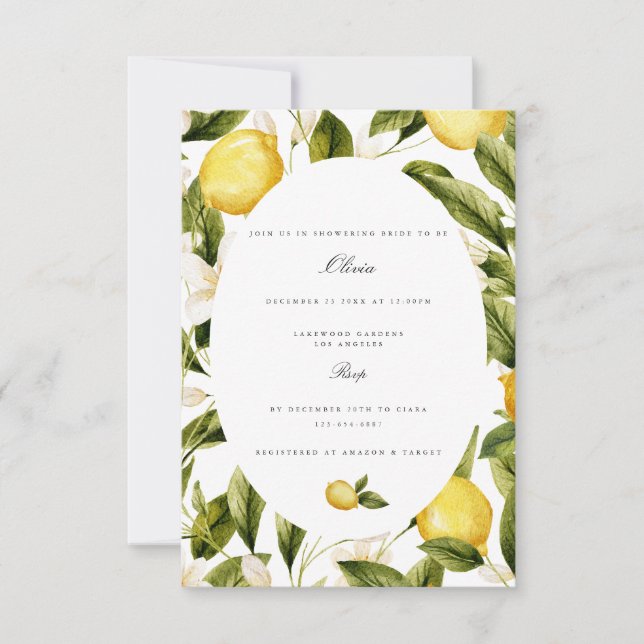 Invitation de la nuptiale de citron méditerranéen (Devant)