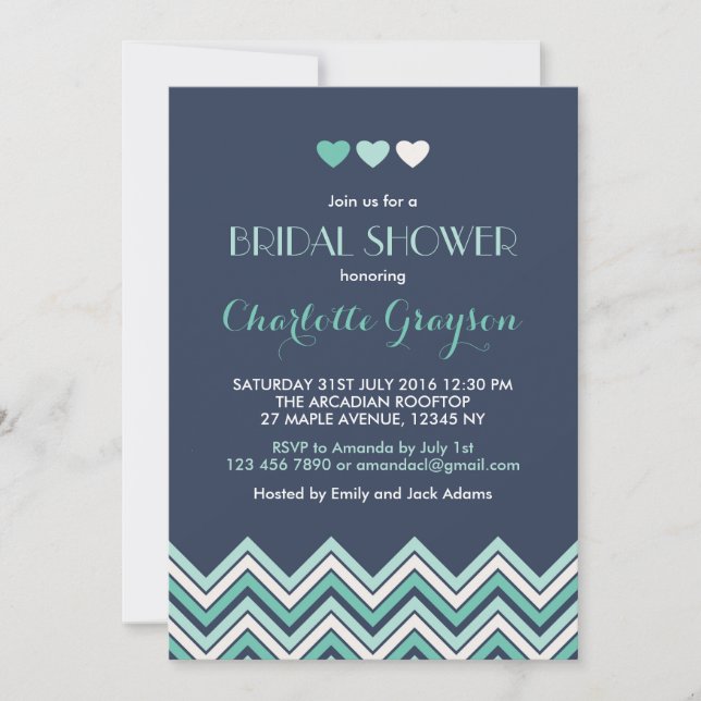 Invitation de la nuptiale de la Marine Blue Aqua C (Devant)