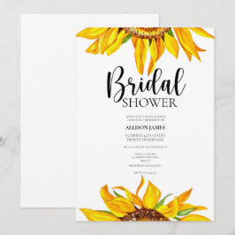 Invitation de la nuptiale de tournesol d'aquarelle