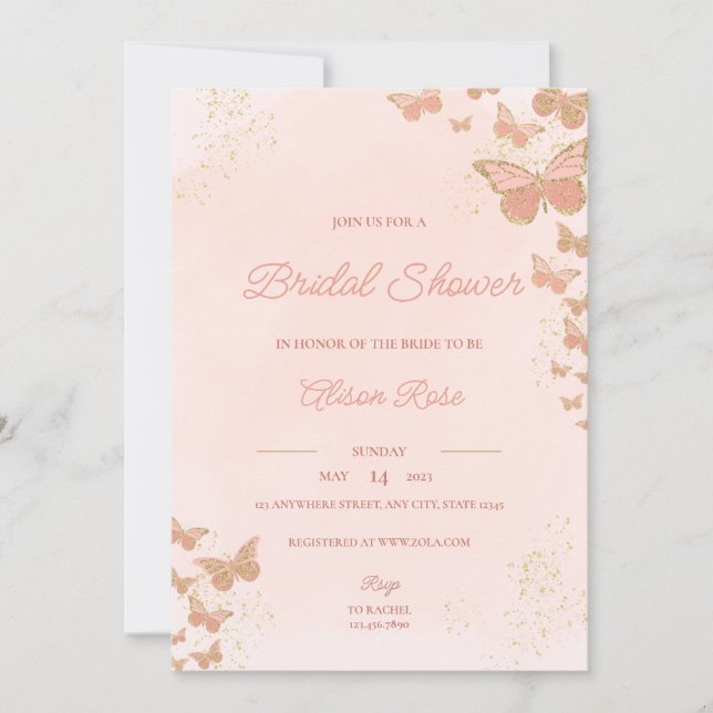 Invitation de la nuptiale des papillons (Devant)