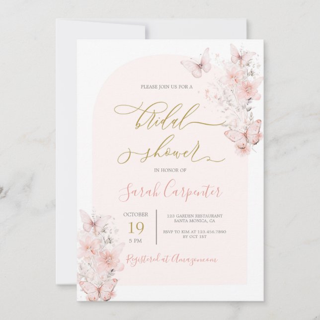 Invitation de la nuptiale des papillons (Devant)