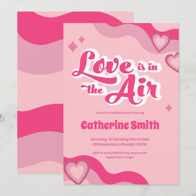 Invitation de la nuptiale hippie super Heart (Devant / Derrière)