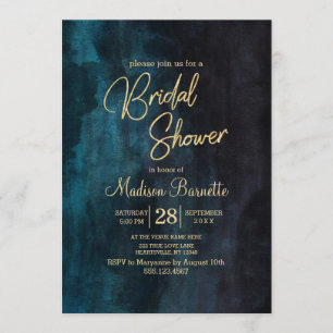 Invitation de la nuptiale marine Blue Watercolor G