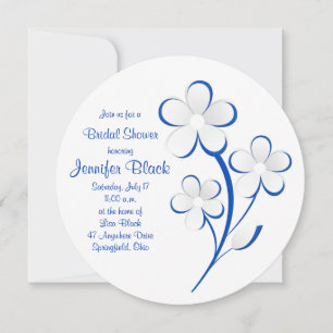 Invitation de la nuptiale Royal Blue White Daisy