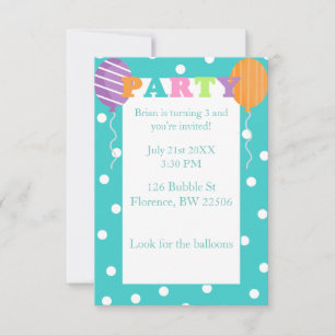 Invitation de la partie Anniversaire de enfant col