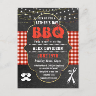 Invitation de la partie BBQ de Fête des pères roug