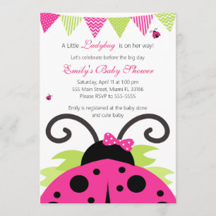 Invitation de la partie de Baby shower rose-chaud 