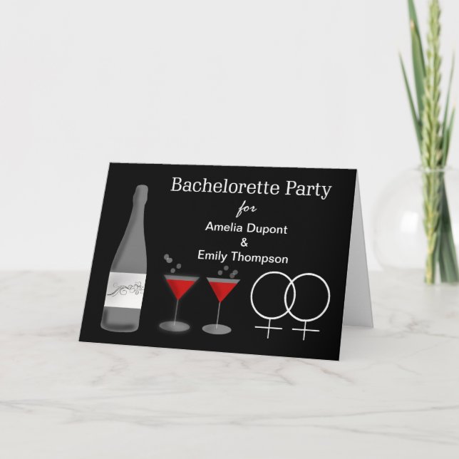 Invitation de la partie de bachelorette lesbienne  (Devant)