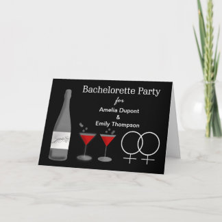 Invitation de la partie de bachelorette lesbienne 