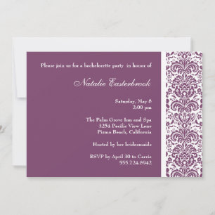 Invitation de la partie de bachelorette pourpre Da