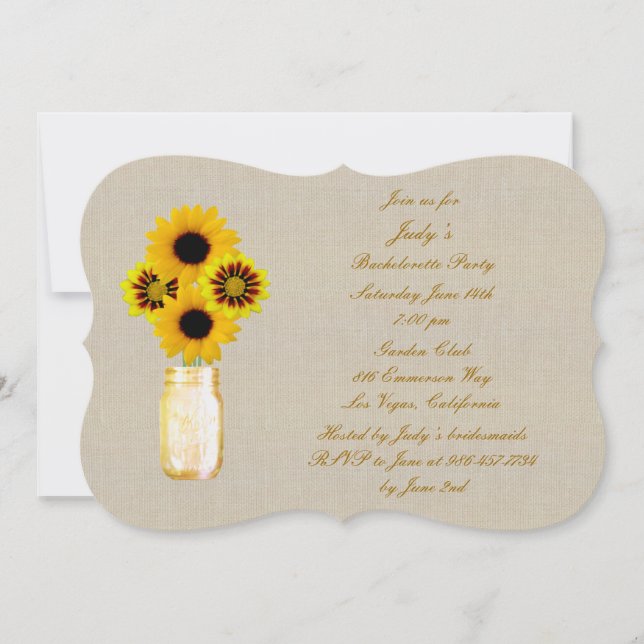 Invitation de la partie de bachelorette rustique M (Devant)