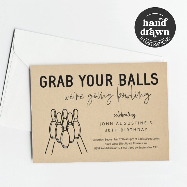 Invitation de la partie de Bowling pour adultes (Créateur téléchargé)