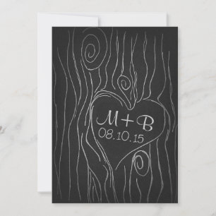 invitation de la partie de fiançailles en bois d'a